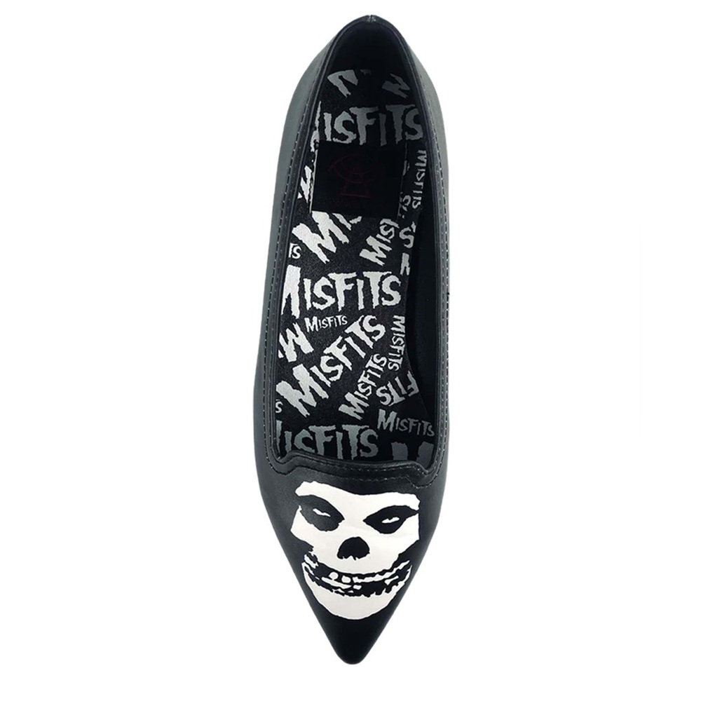 NIB Misfits Fiend Skull Pointed Ballet Flat Shoes